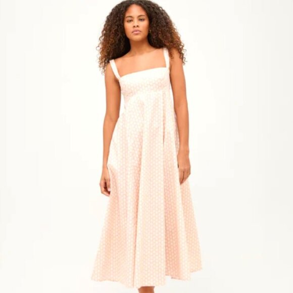 Hill House Home - The Rowena Dress - Coral Baroque Shell Cotton Sateen NWT - Picture 2 of 10